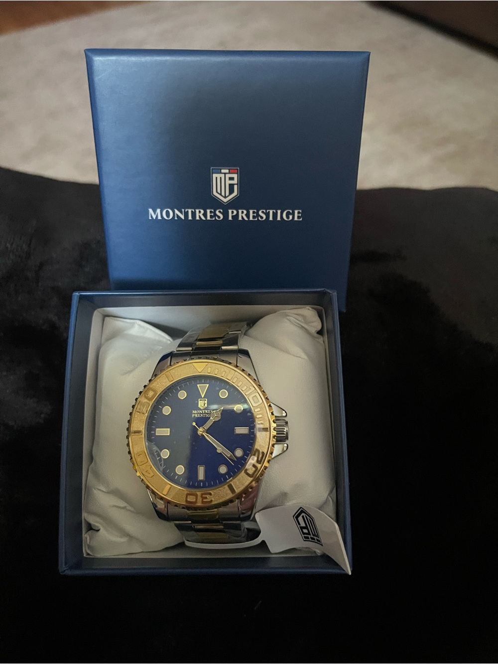 Invicta Two-Tone Gold and Blue Dial Stainless Steel Watch